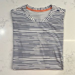 lululemon athletica Navy and White Striped Short Sleeve Tee